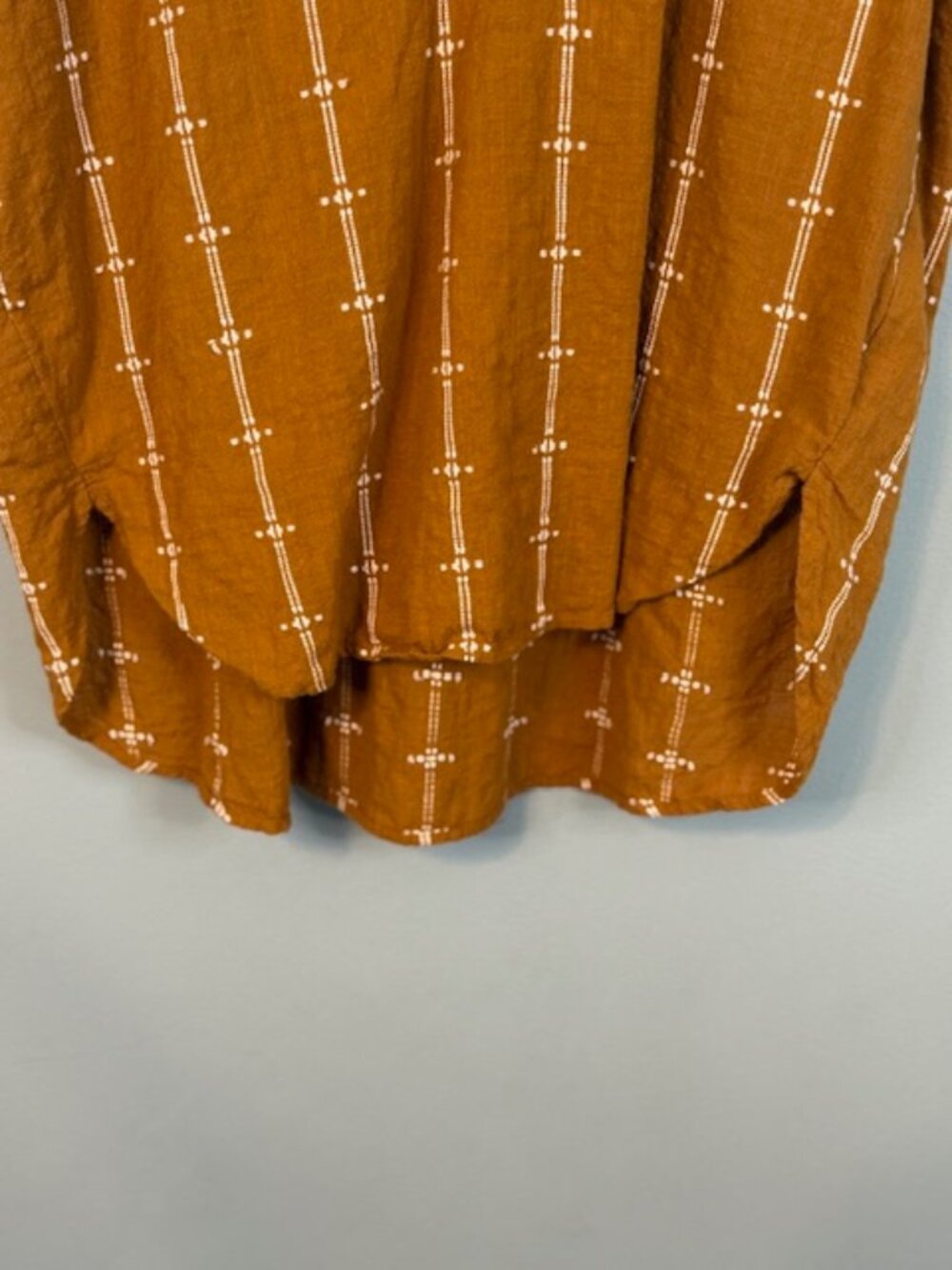 Madewell Central Shirt in Stripe Mix: Ochre Mustard Short Sleeve Blouse - Picture 6 of 8